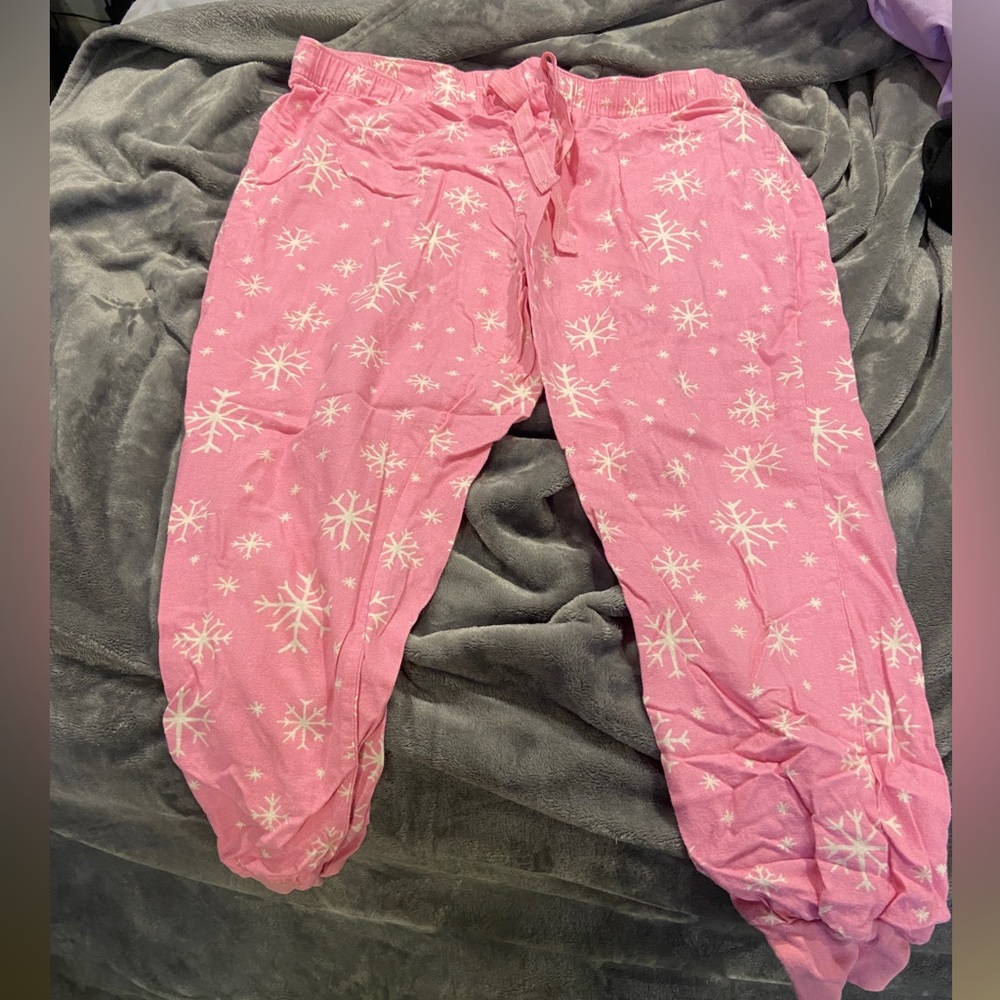 Pink snowflake pajamas